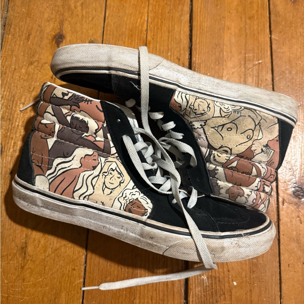 Vans Black and White High-Top Sneakers